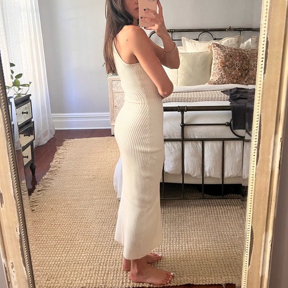 MESHKI White Ribbed Long Summer Maxi Dress - Picture 2 of 6